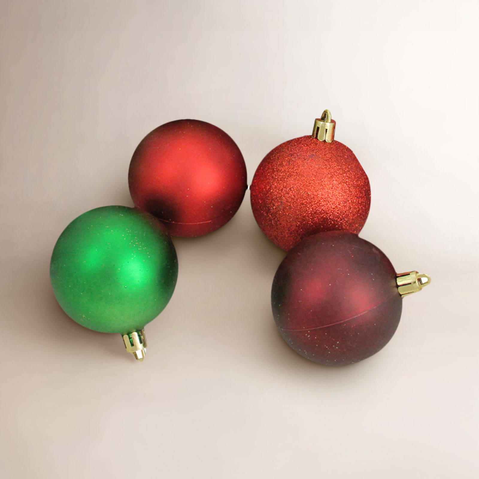 Shatterproof Christmas Ball Ornaments 2.5" (60mm), Red/Burgundy/Green