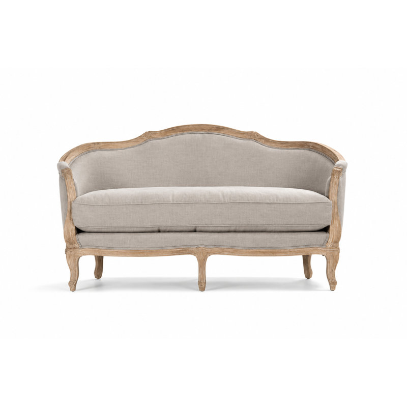 Maison Linen Loveseat, Gray Linen