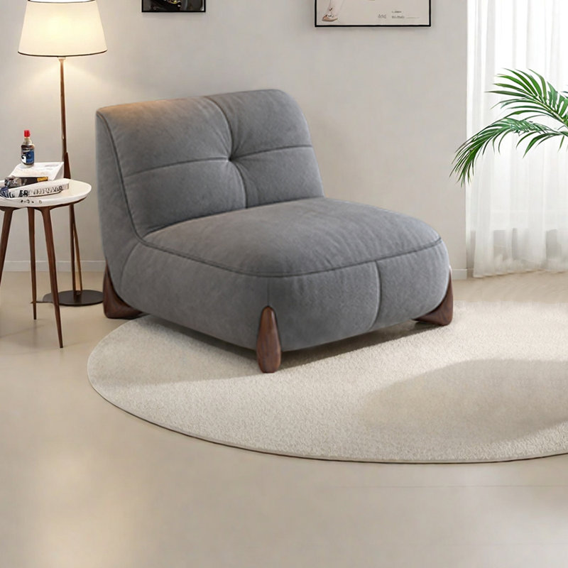 Chaise de loisirs moderne en tissu, Gris