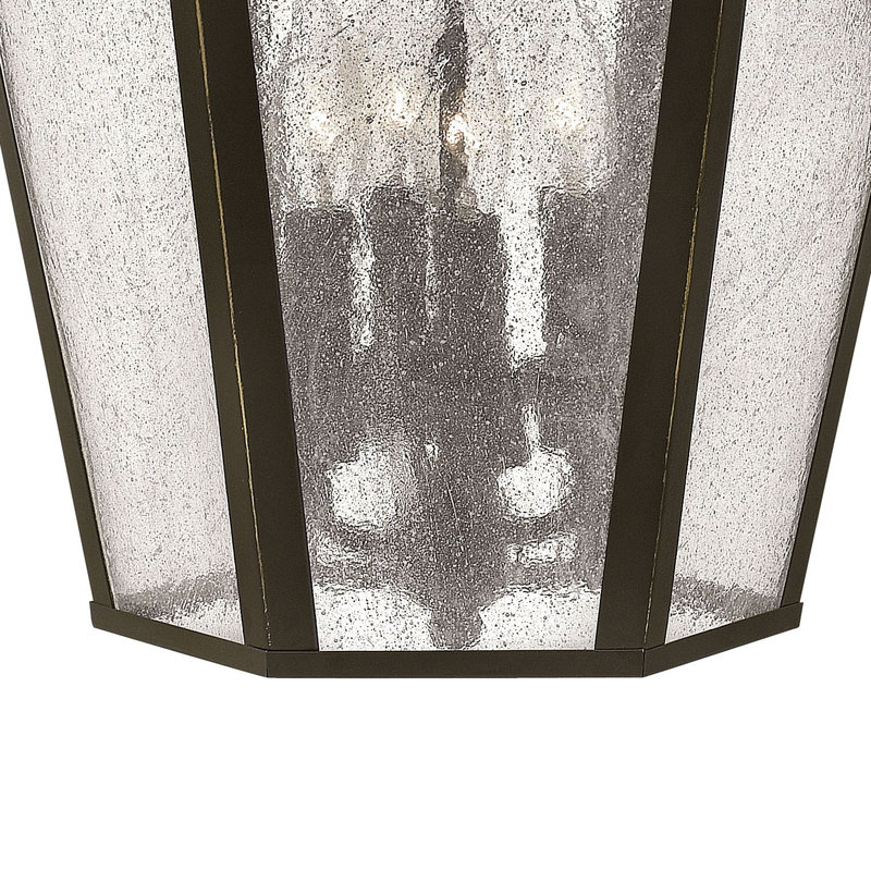 Lanterne murale d'extérieur à DEL en verre grainé à 4 ampoules Edgewater, Bronze huilé