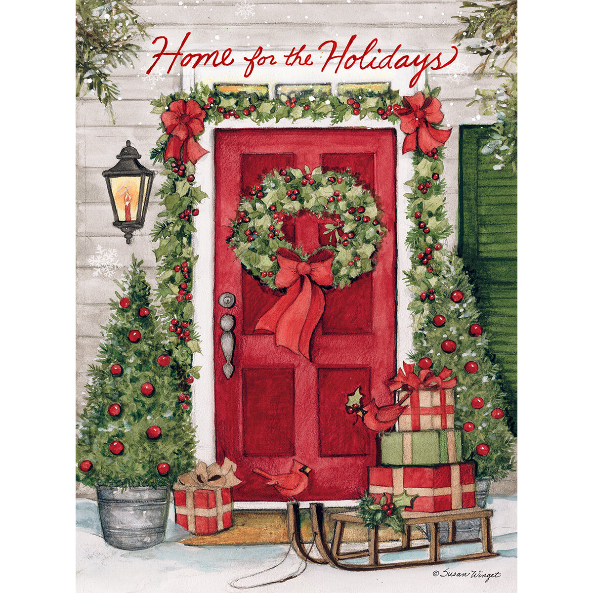 The Holiday Aisle® Holiday Door Classic Christmas Cards | Wayfair