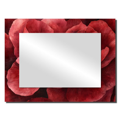 Velours bourgogne, pivoine douce symphonie I - miroir décoratif d'appoint pivoines - imprimé sur métal