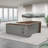 Murwah Walnut-Colored Office Computer Desk with Cabinet on the Right Side