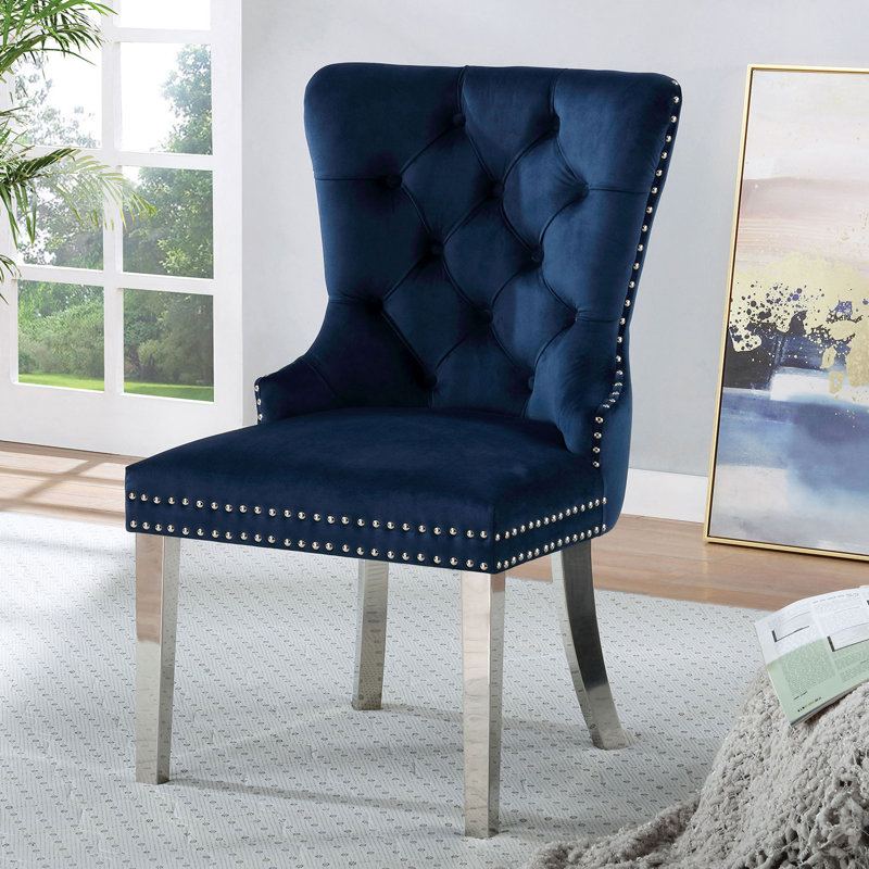 Chaise contemporaine l 23,4 po, bleu (2 / NTC), bleu, Bleu