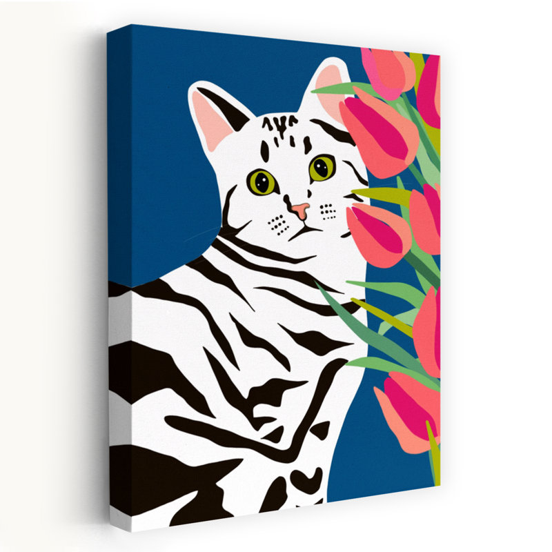 Contemporary Art Cat Architecture Art by Uma Gokhale - Wrapped Canvas Print, 152.4 cm H x 101.6 cm W