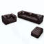 Ensemble de canapé moderne, canapé modulaire rembourré en similicuir 4 places avec conception touffetée à la main pure, 1 repose-pieds et 4 coussins, combinaison multiple pour le salon
