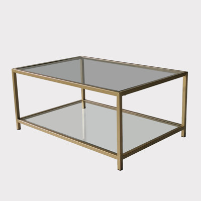 Table basse rectangulaire en verre