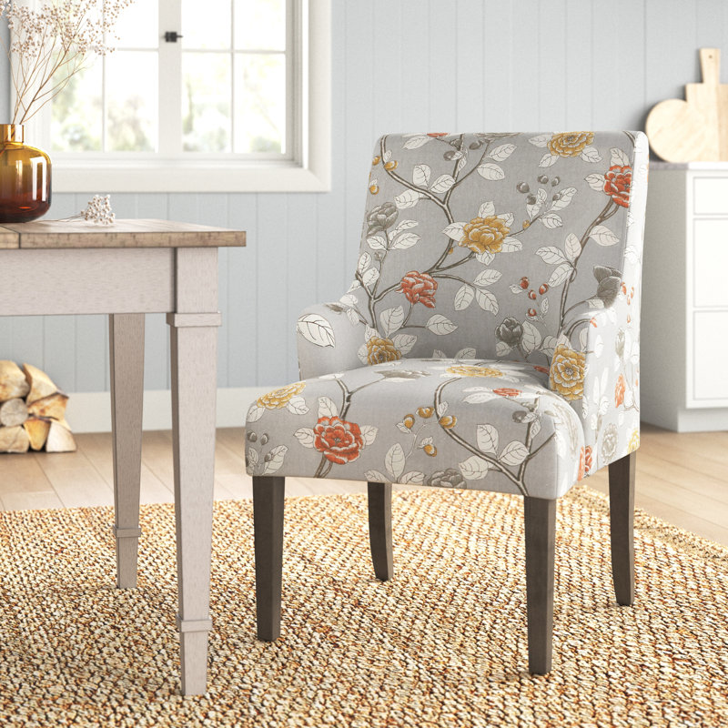 Fauteuil rembourré en coton Lylah, Colombe Florale