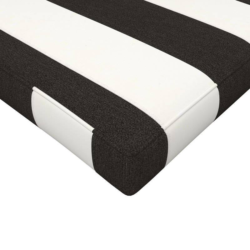 Wayfair Custom Outdoor Ottoman Cushion With Sunbrella Fabric, Cabana Classic Black, 20" W x 22" D
