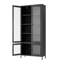Grande armoire de rangement en métal avec 4 portes en verre et 5 tablettes, parfaite pour organiser et exposer vos objets de valeur