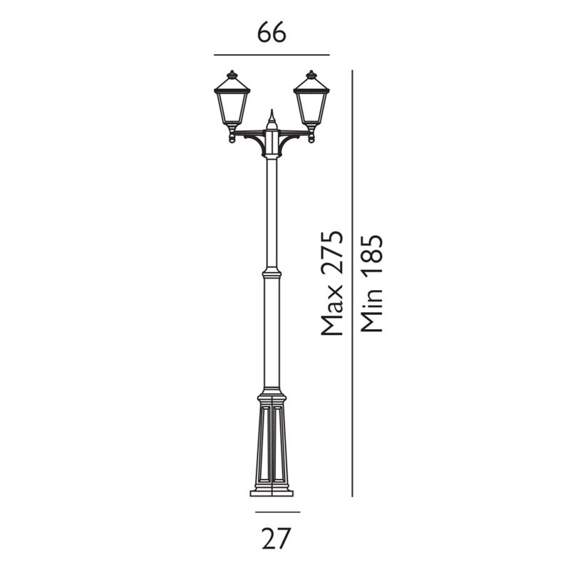 Holborne Transparent Lamp Post (Full), 275cm H x 61.4cm W x 21cm D