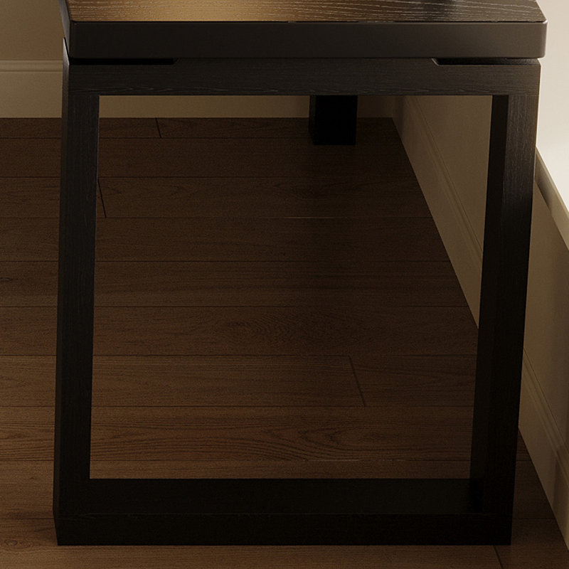 + Black L-Shaped Solid Wood desk, Right Hand Return, 29.53" H x 86.61" W x 55.12" D