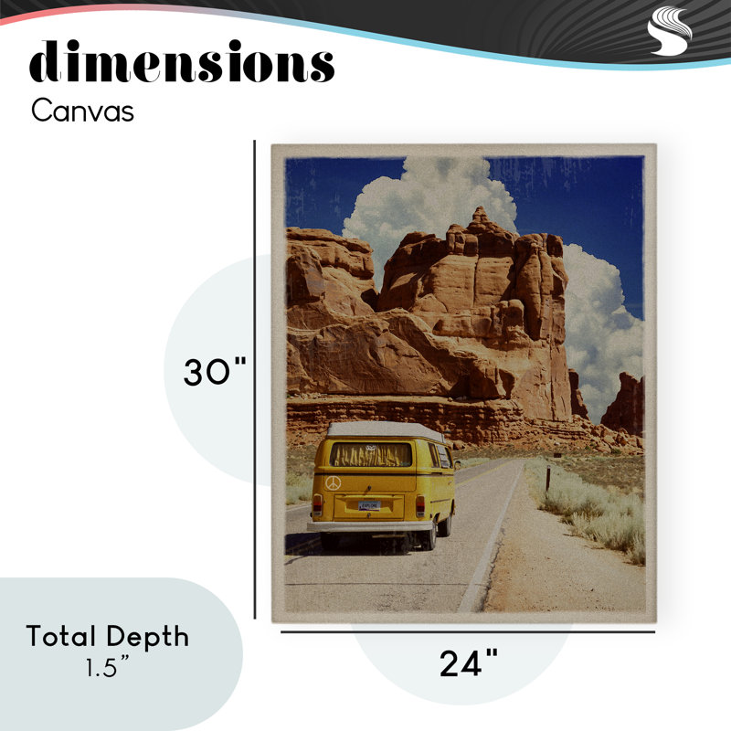 Toile rétro «Desert Desert Adventure», conception par Old Red Truck, H 30 po x l 24 po