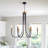 6 - Light Dimmable Black Candle Chandelier