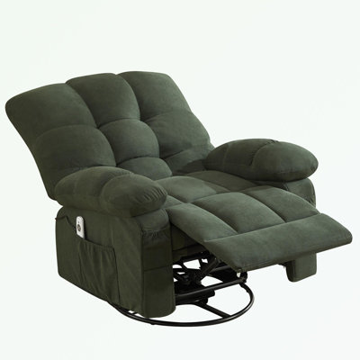 Massage Swivel Recliner Chair with Vibration Massage and Lumbar Heating