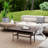 Outdoor Coffee Table, All-Weather Rectangle Metal Patio Coffee Table with Slatted Tabletop for Outside, Patio, Garden, Balcony, Backyard-2114200777