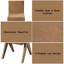 Ensemble de 2 chaises d'appoint en chenille et chêne chocolat Zoey