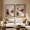 Abstrait coloré floral - ensemble de 2 reproductions d'art encadrées de qualité supérieure sur papier 26 po x 36 po