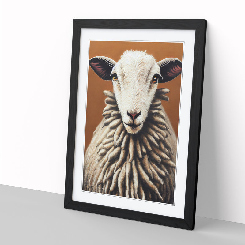 Sheep Vol.2 - Single Picture Frame Painting, Black, 64cm H x 46cm W x 2cm D