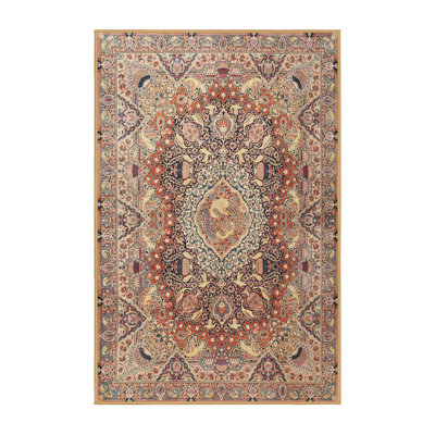 Tapis beige/rouge traditionnel Louroukina