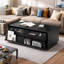 Table basse moderne moderne avec 4 tiroirs et 2 tablettes-188911972