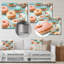 Art mural en métal rose et bleu Donut Kithchen-334348163