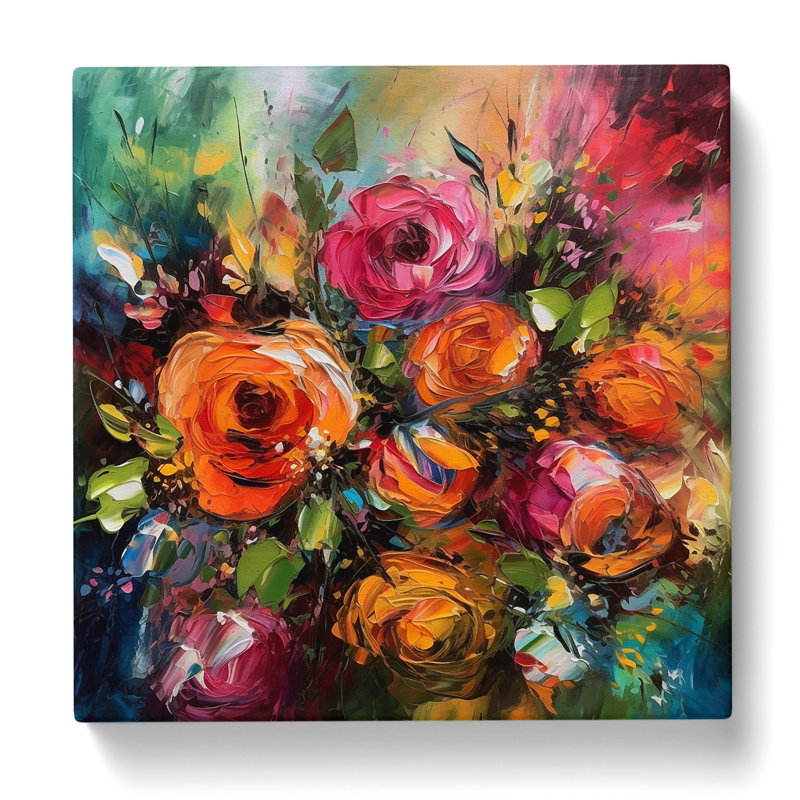 Floral Expressionism No.3 - Wrapped Canvas, 35cm H x 35cm W x 3cm D