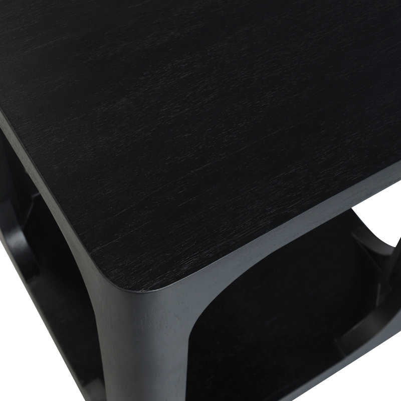 Sybil 18" Mango Wood Side Table, Black
