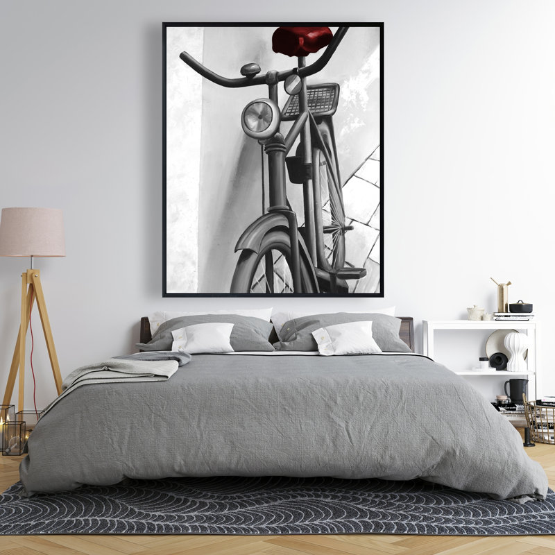 Abandonné bicyclette - salon minimaliste, art sur toile