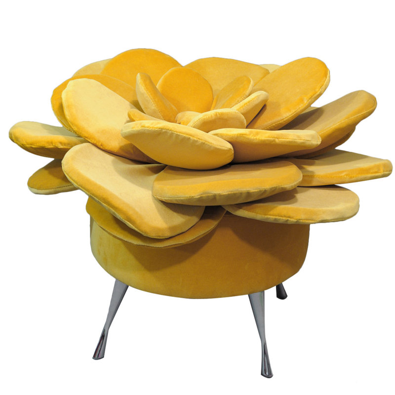 Solid + Manufactured Wood Accent Stool, Yellow