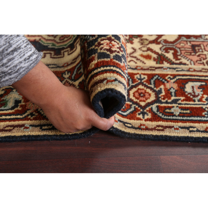 Tapis oriental géométrique Heriz noué à la main 4 x 6