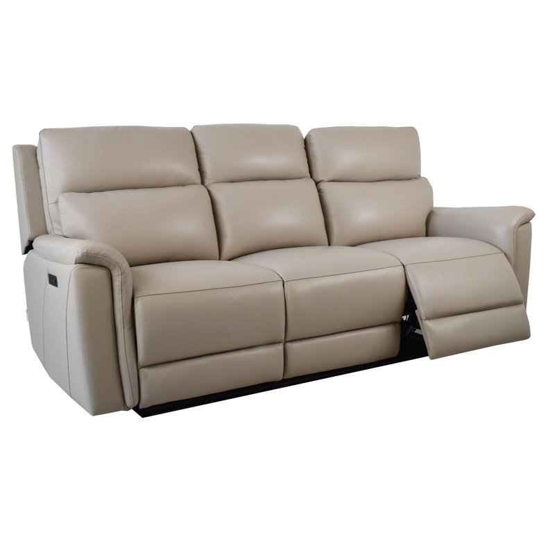 Canapé Hudson 3 places en cuir, inclinable électriquement, avec ports de chargement USB et de type C, appuie-tête et repose-jambes réglables électriquement