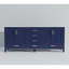 Meuble-lavabo double bleu marine 80 po X P 22 po D, avec plateau en marbre de Carrare-117978738