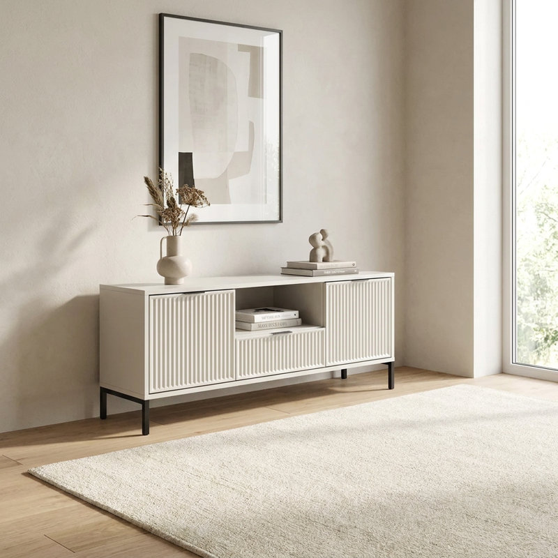 Unfinished TV Stand, 56cm H x 135cm L x 41cm W, Cashmere