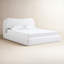 Lit rembourré Elena en lin vanille-103976342