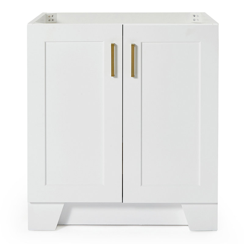 Sawyer 30'' Solid Wood Single Bathroom Vanity in White, Base Cabinet without Top, White