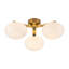 3-Light Glass Semi Flush Mount