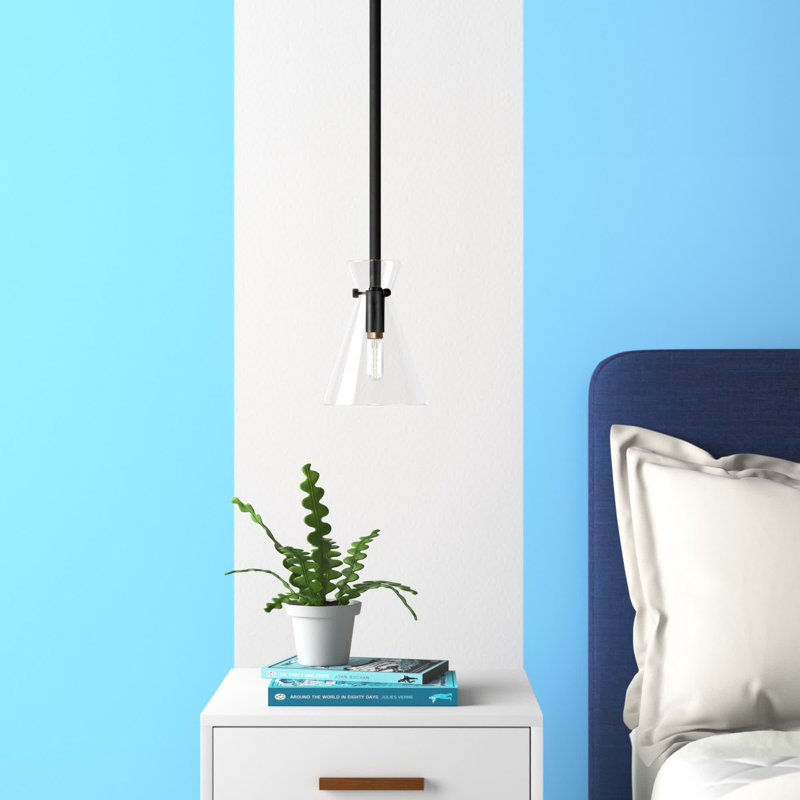 Luminaire suspendu conique à 1 lumière Jaylah, Noir
