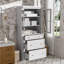 Armoire à linge autoportante pour rangement de salle de bain-114236581