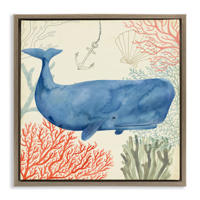 Aquarelle de baleine fantaisiste sous l'eau