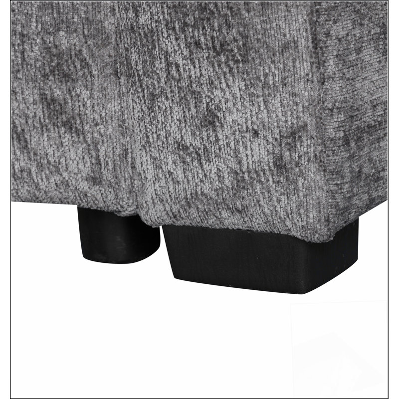 112.2" Sectional Sofa Pull-out Sofa Bed Sleeper with a Storage Ottoman, 6, Gray