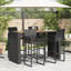 Lesbury Garden Bar Table with Acacia Wood Top Poly Rattan-730323643-730323644