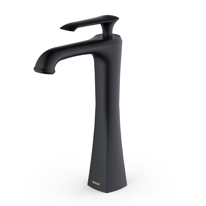 Robinet de salle de bain monocorps et monocommande avec bonde escamotable Karran Woodburn, Noir mat