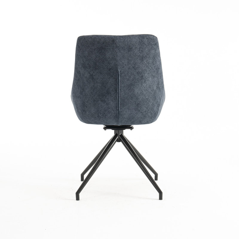 Ashaunte 50cm H Velvet Upholstered Side Chair, Blue
