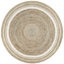 Tapis blanc cassé / naturel en jute avec bordure pour la salle à manger, le salon ou la cuisine Ankita