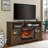 Electric Fireplace Entertainment Center for 70” TVs, Reclaimed Barnwood – Door Sensor | Reclaimed Barnwood | Electric-254900837