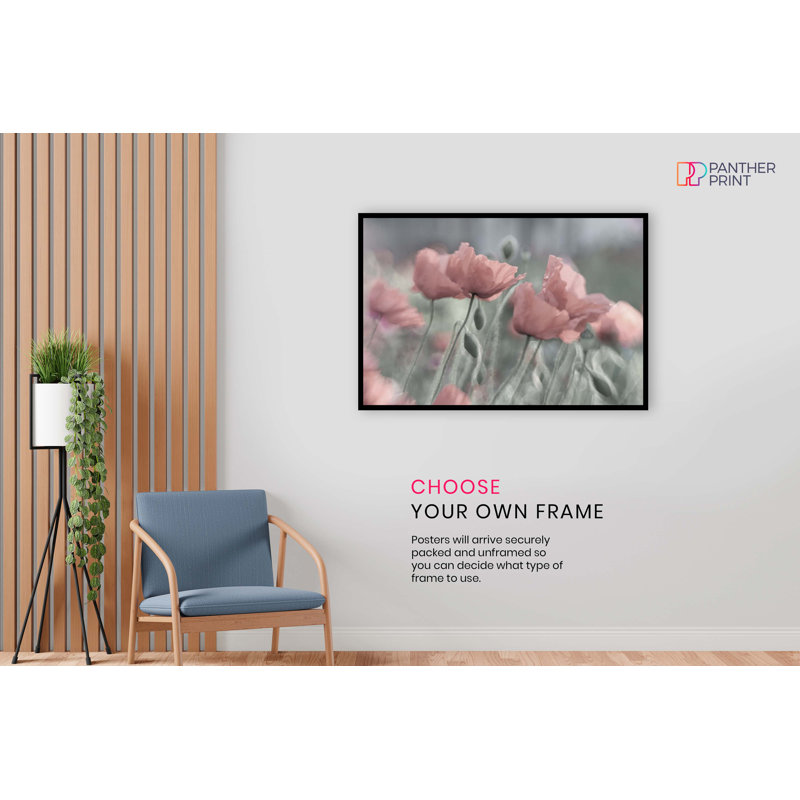 Pastel Pink Blossoms Floral Garden - No Frame Print, 20cm H x 31cm W