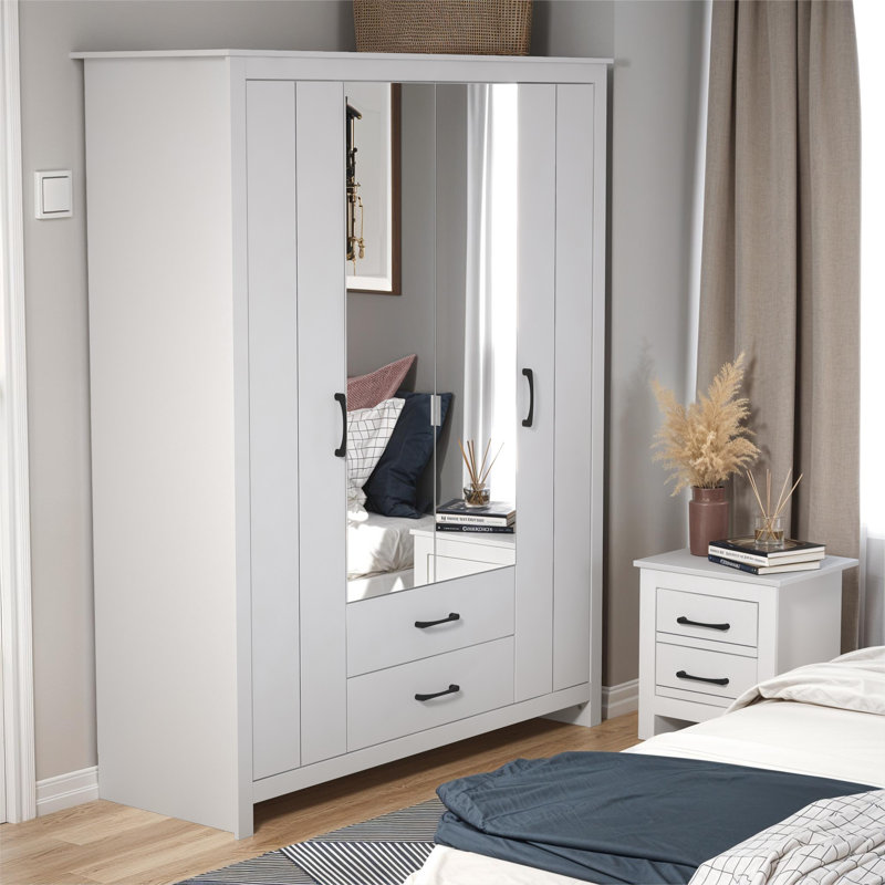 Limestone Mirage Bedroom Set, White/White