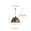 Luminaire suspendu en forme de dôme à 1 lumière Sedona-2043481758