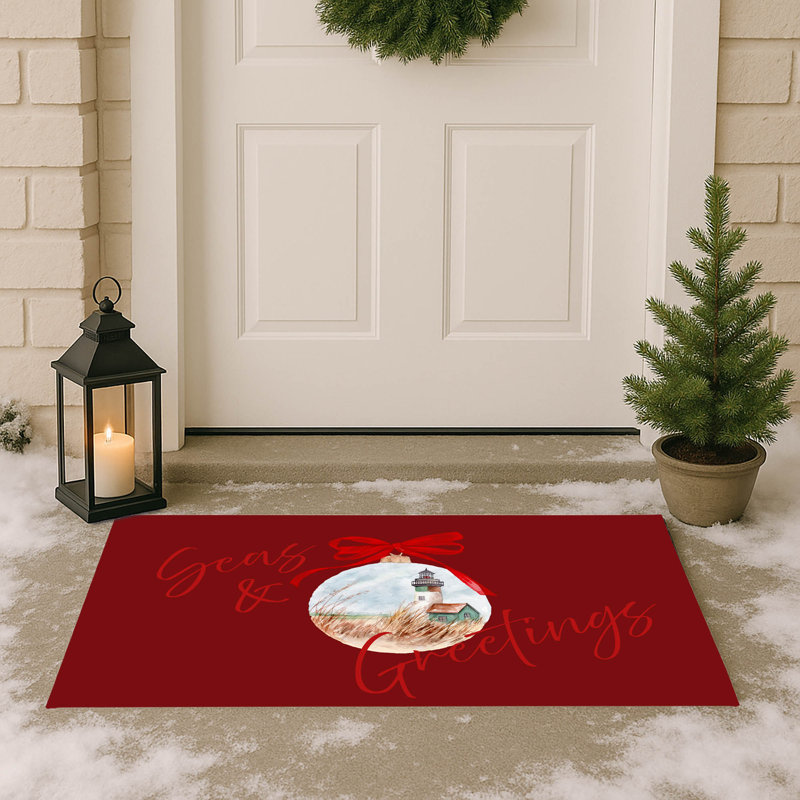 Tapis d'extérieur Seas & Greetings, Rouge, L 17 po x L 24 po